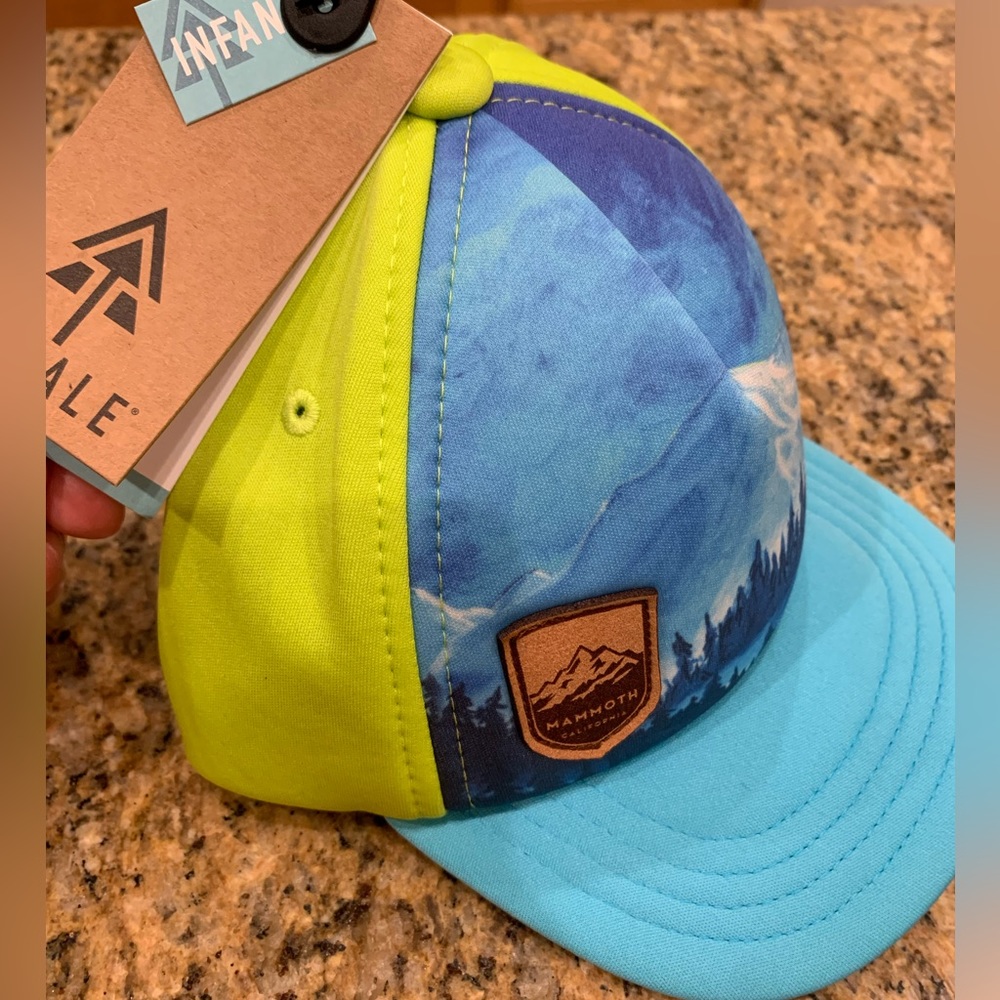 Mammoth California Locale Denali Terry Cloud Cap/Hat - Baby/Infant Green/Blue